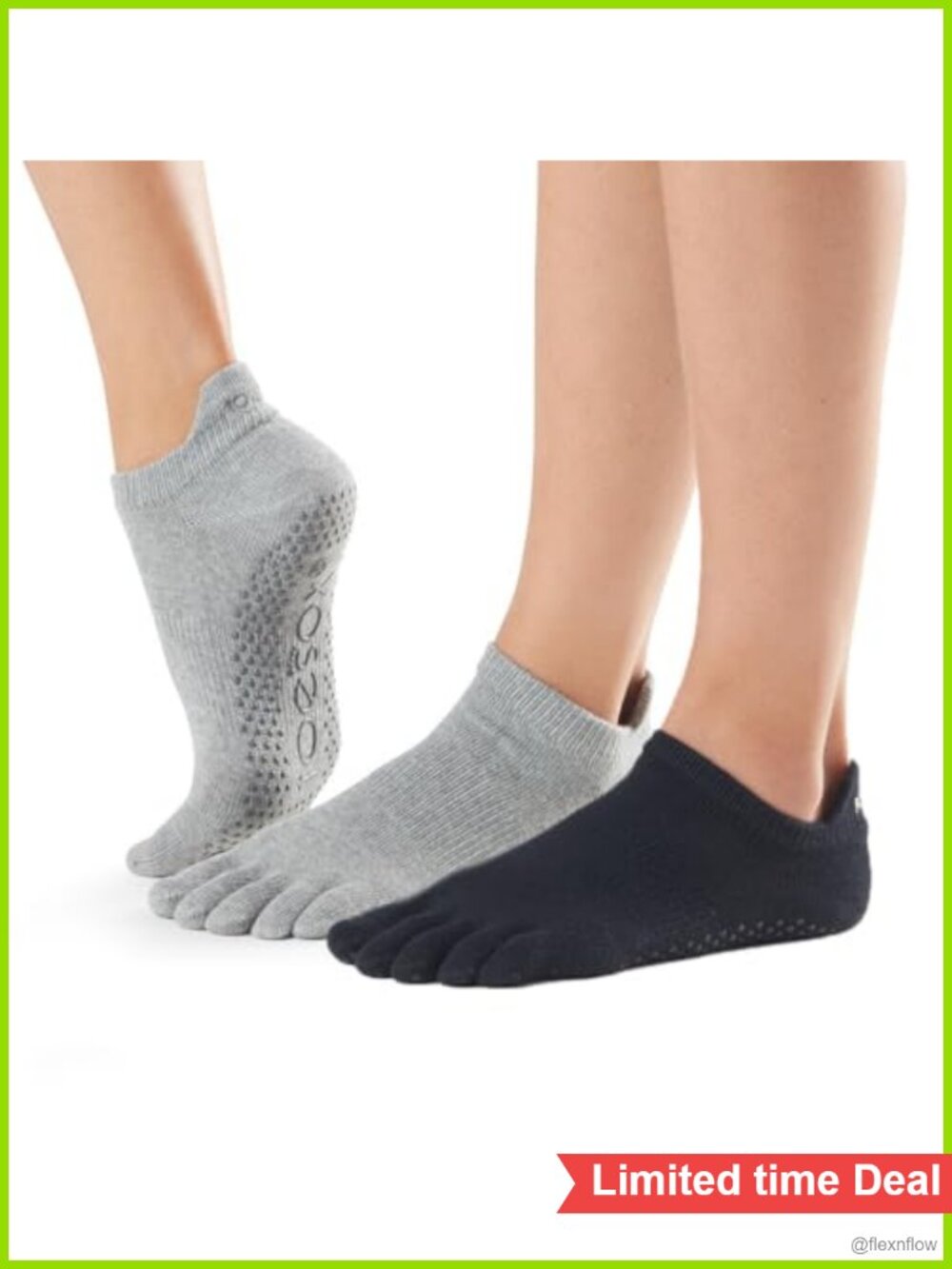 Low Rise Grip Socks Full Toe Non-Slip Yoga Barre Pilates
